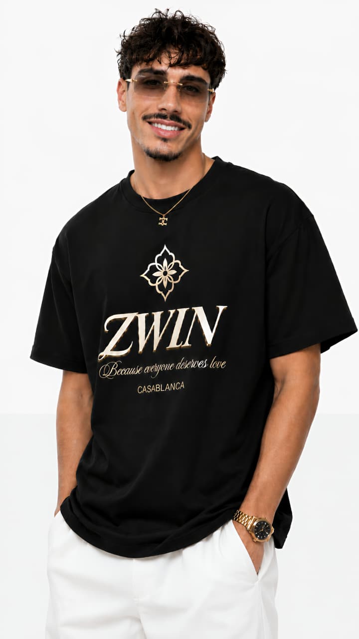 ZWIN Casablanca Signature Oversized T-Shirt - Black Edition