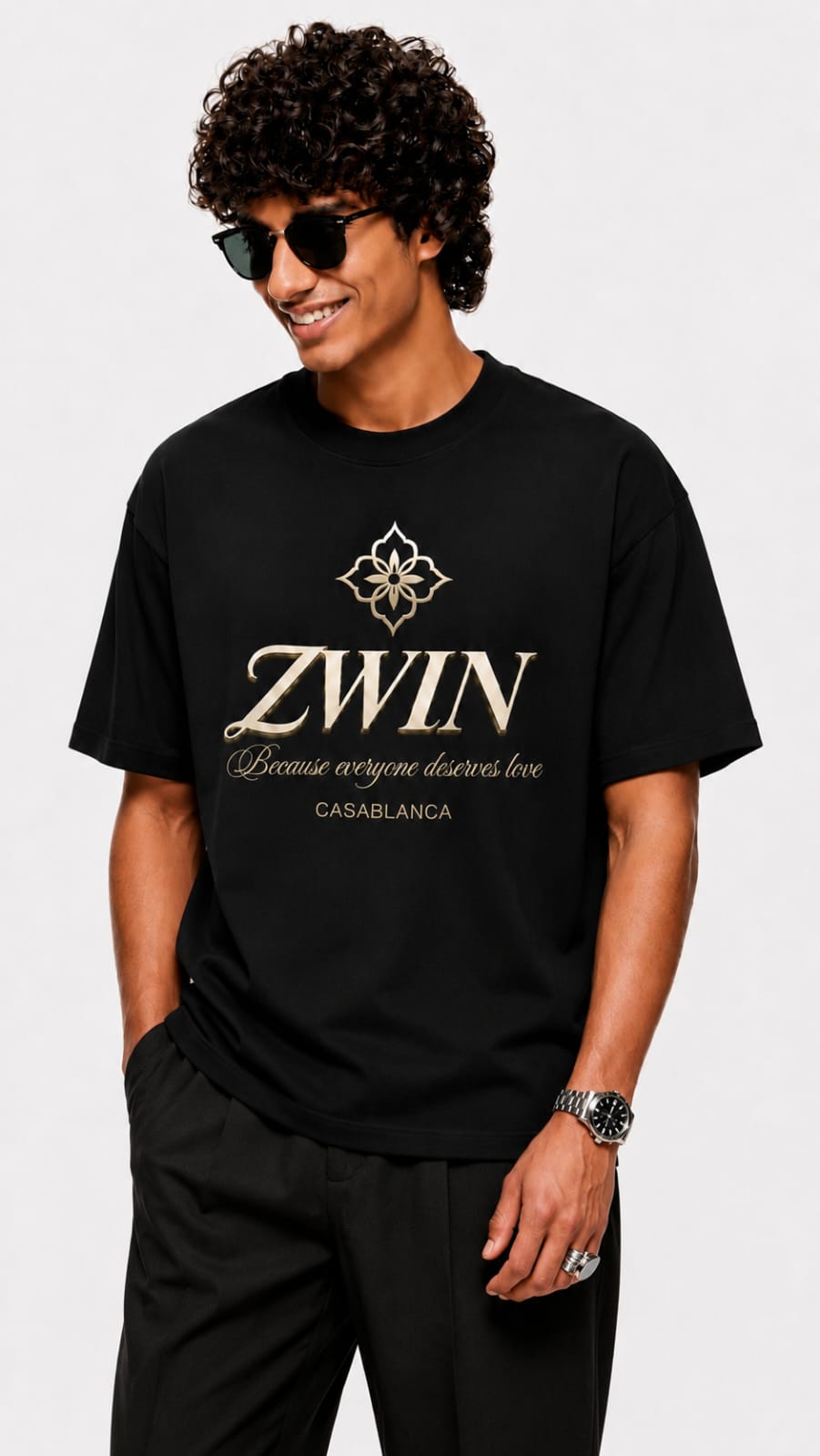ZWIN Casablanca Signature Oversized T-Shirt - Black Edition
