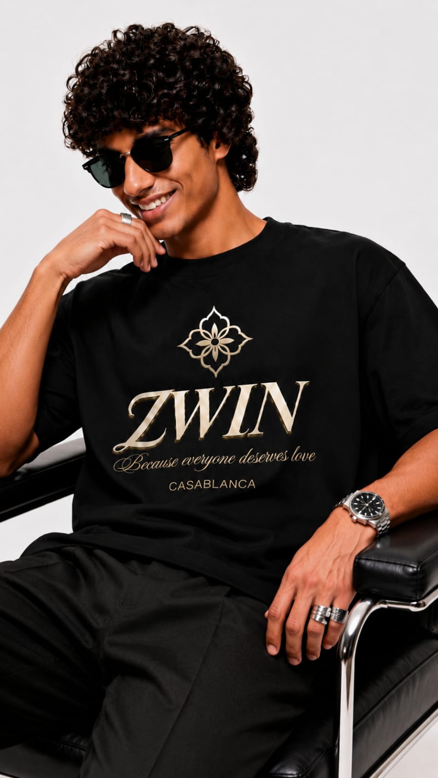 ZWIN Casablanca Signature Oversized T-Shirt - Black Edition
