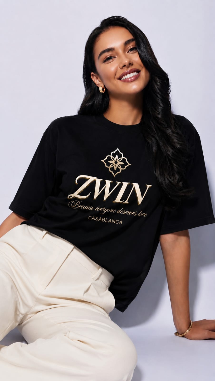 ZWIN Casablanca Signature Oversized T-Shirt - Black Edition