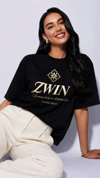 ZWIN Casablanca Signature Oversized T-Shirt - Black Edition