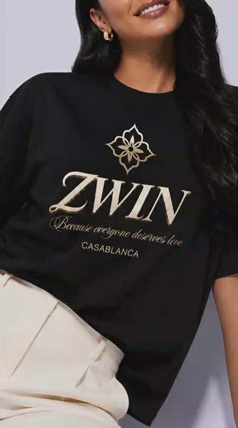 ZWIN Casablanca Signature Oversized T-Shirt - Black Edition